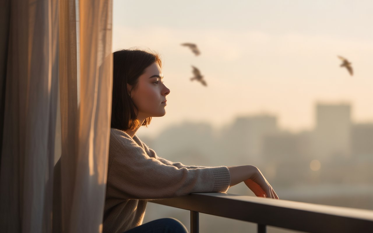 Sometimes You Miss a Version of Yourself Woman sitting alone at sunset reflecting on a past version of herself